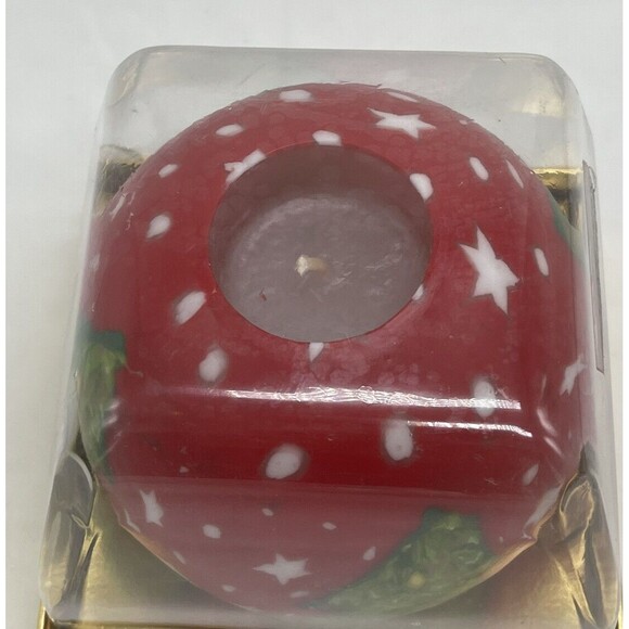 Vintage Holiday Handcrafted Red Green Christmas Tree Wax Candle 4” New - Picture 7 of 9